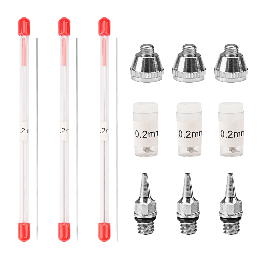 Airbrush Kit With Mini Compressor - Set 3 0.2/0.3/0.5Mm Bình Bơm Phun