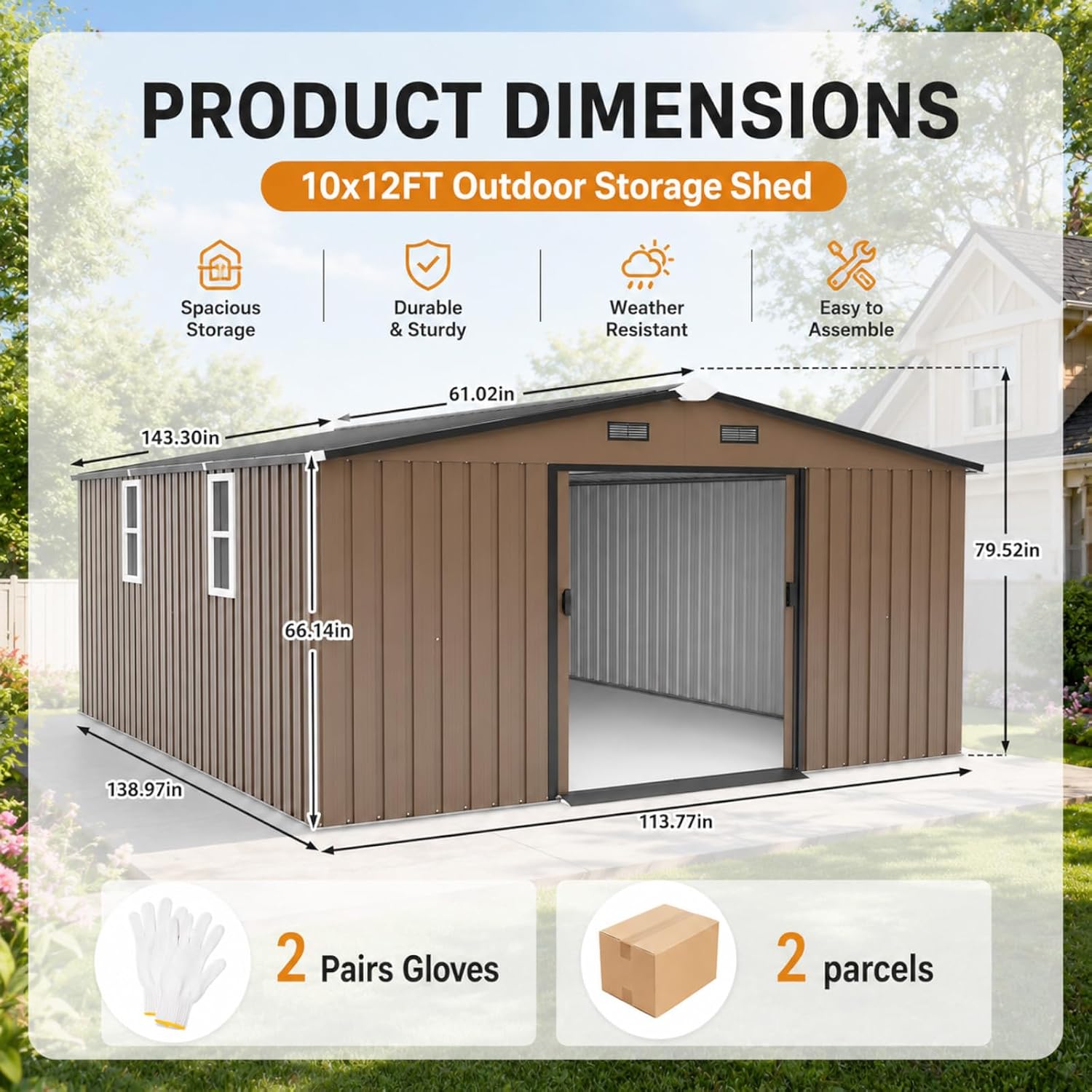Metal Storage Shed 10x12FT Out - đánh giá và giá Garden Tools