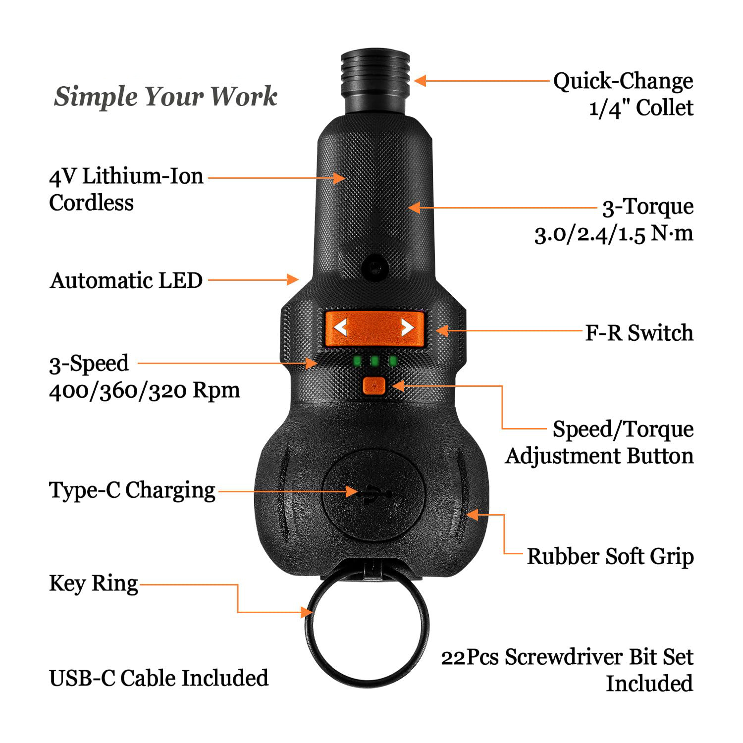Cordless Electric Screwdriver  - đánh giá và giá Electric Screwdriver Rechargeable Usb