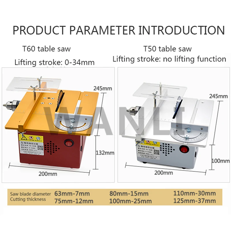 T50/T60 Mini DIY Small Cutting - đánh giá và giá Mini Table Saw For Woodworking