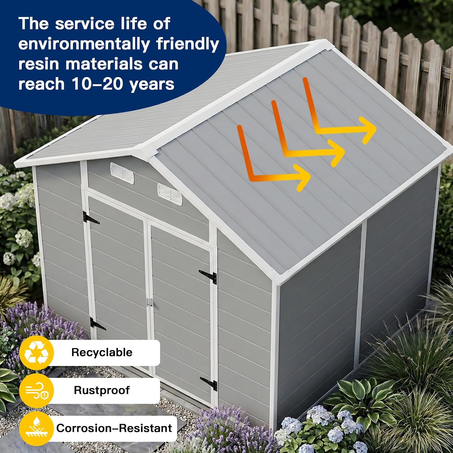 8x6 FT Outdoor Storage Shed wi - đánh giá và giá Garden Tools