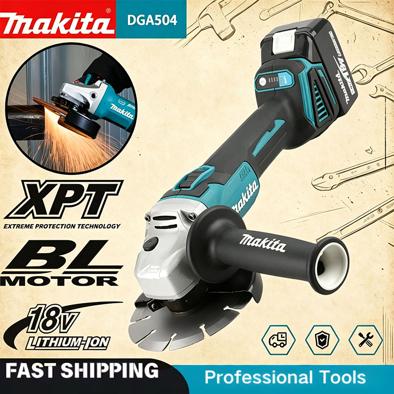 Makita DGA504 18V 6.0Ah 125mm  - đánh giá và giá Brushless Angle Grinder Battery Powered