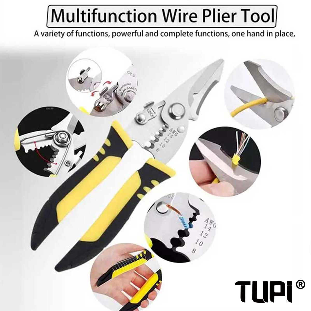 TUPI Pro Electrician Pliers 3  - đánh giá và giá Automatic Wire Stripper Cutter