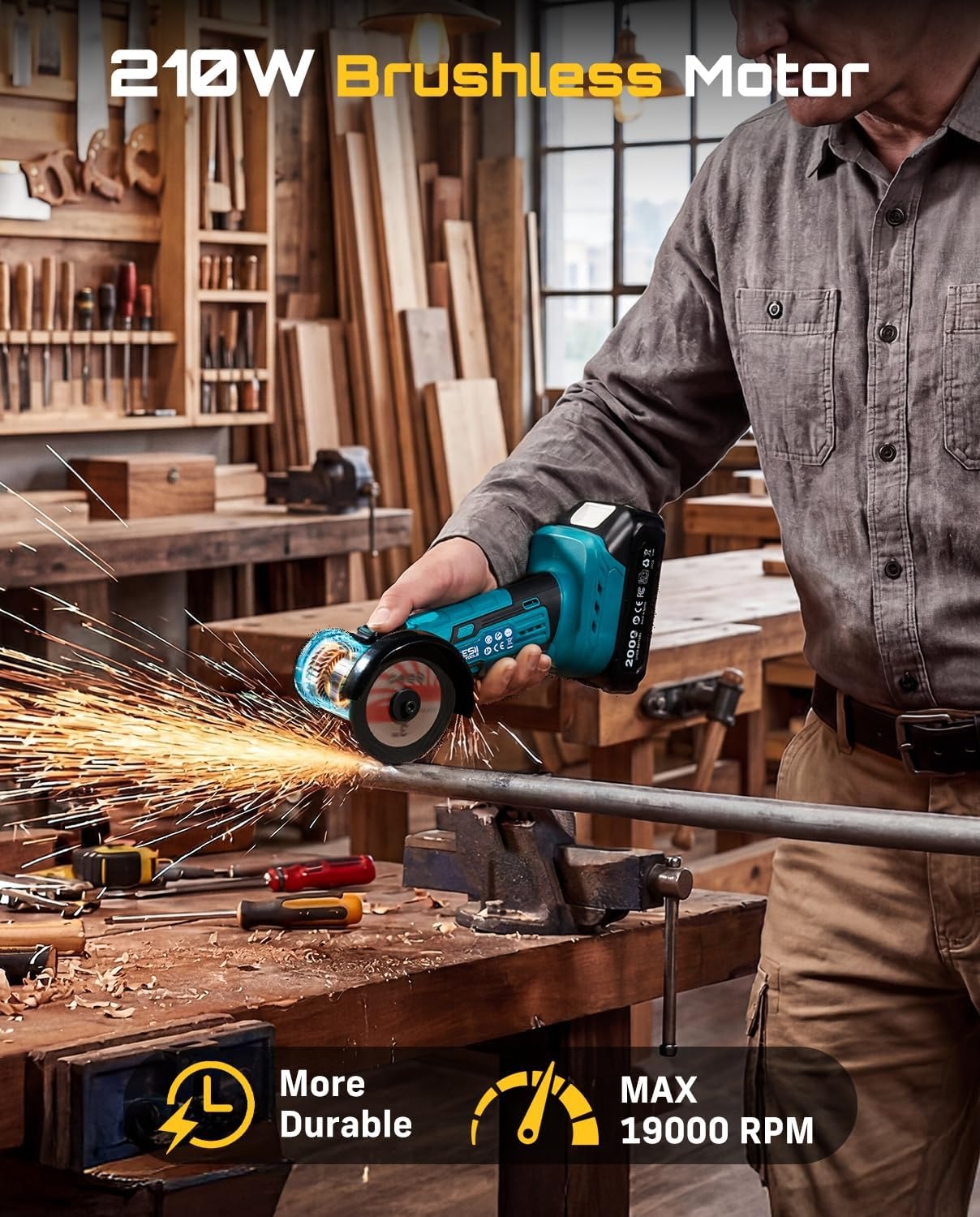 SEESII Cordless Mini Angle Gri - đánh giá và giá Brushless Angle Grinder Battery Powered