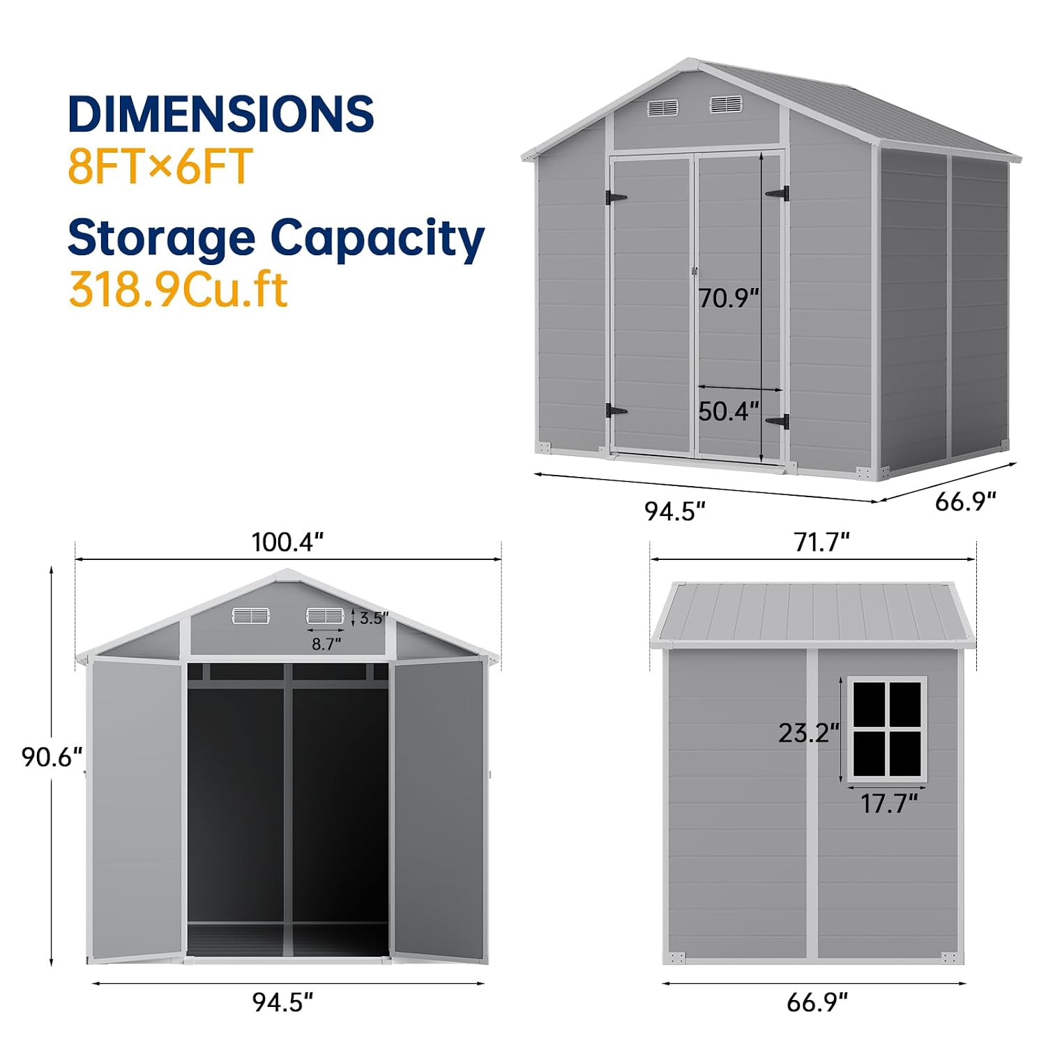 8×6 FT Outdoor Storage Shed wi - đánh giá và giá Garden Tools