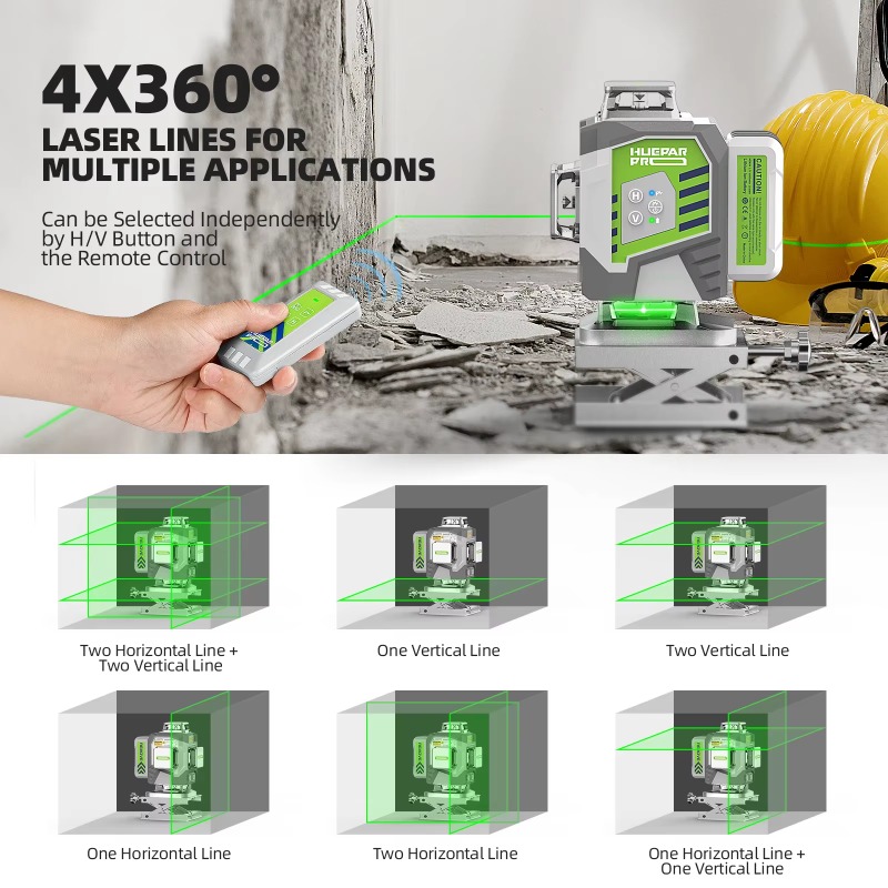 Huepar 2024 New Design 4D 16li - đánh giá và giá Laser Level 16 Lines 4D Green